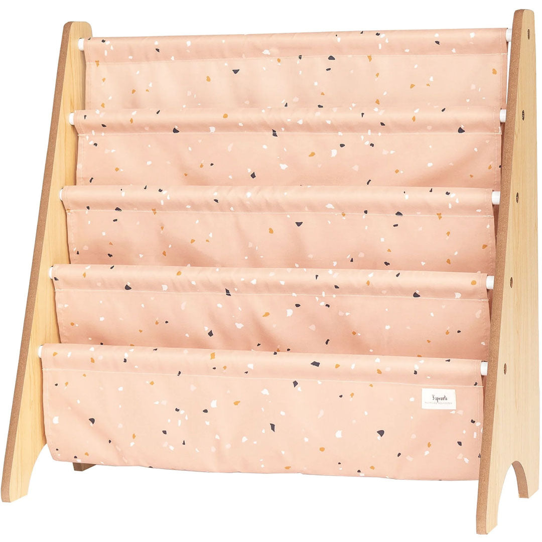 3 sprouts kinderboekenrek clay terrazzo | ilovespeelgoed