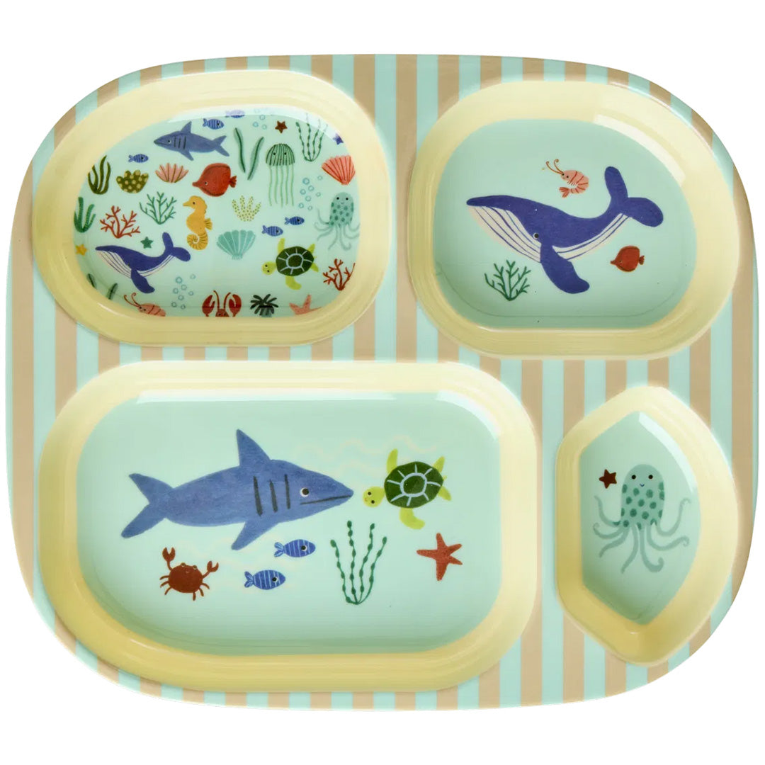 Babymoov Silicone compartment board ISY PLATE Blue dog
