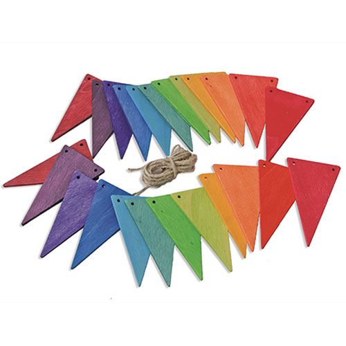 grimm's houten vlaggenslinger - regenboog grimm's houten vlaggenslinger - regenboog | 70245 | 0