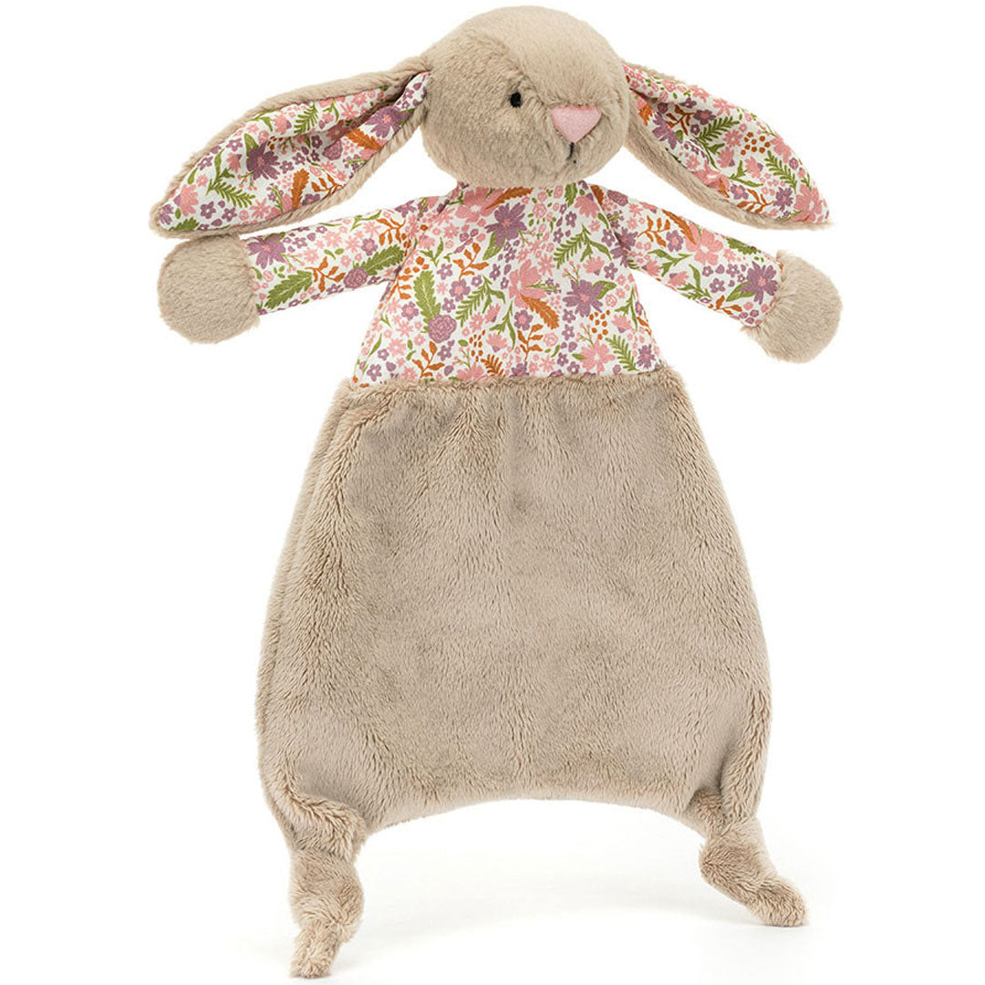 jellycat knuffeldoek blossom beige konijn - petal - 27 cm