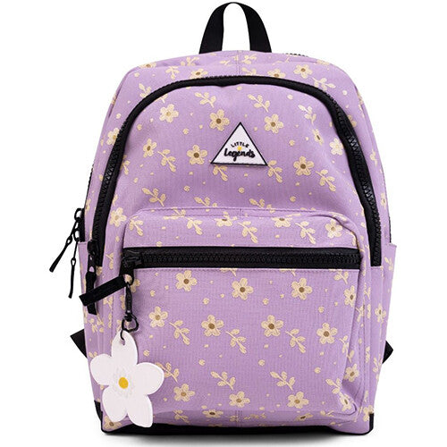 Little legends rugzak met regenhoes large - lila flower - 38 cm