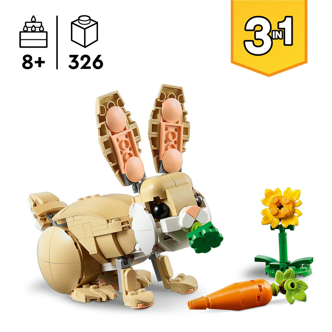 LEGO creator 3-in-1 lief konijn dierenspeelset