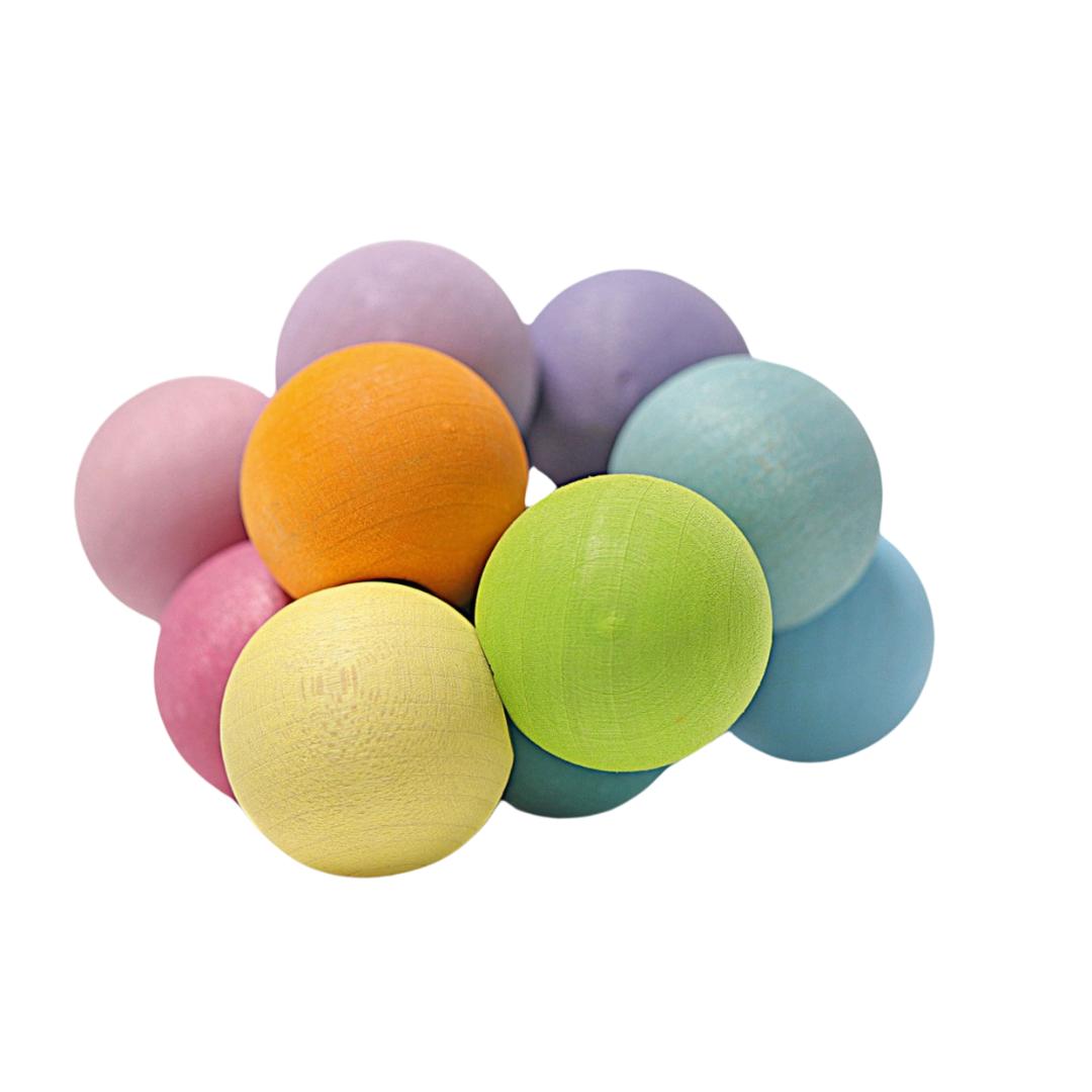 grimm's babygrijpspeeltje kralen - pastel