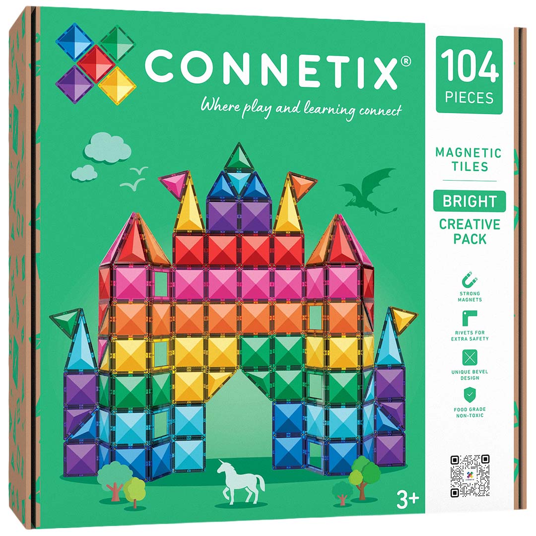 connetix magnetische tegels - bright - 104st | CT-B-00104-CR | 