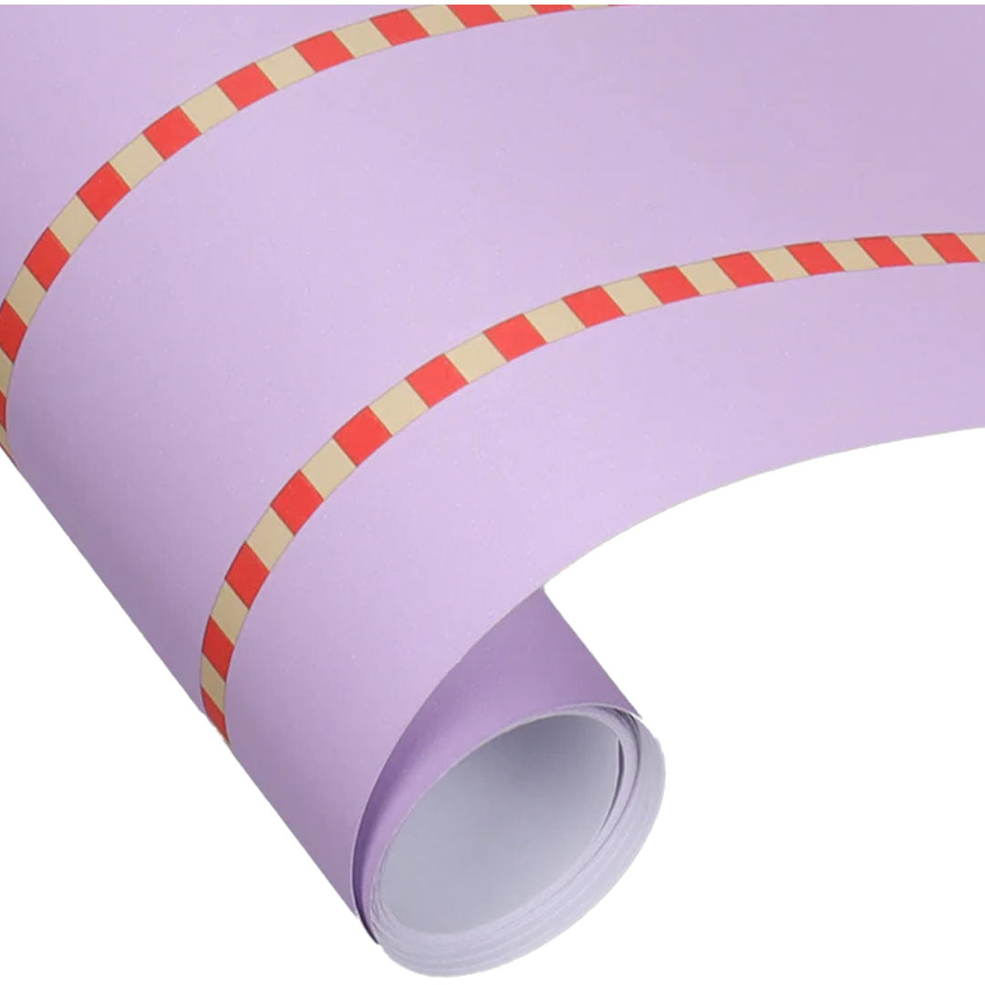 ole inpakpapier pyjama stripes - lily - vanilla - poppy red - 3 m | 10KA63770C | 1