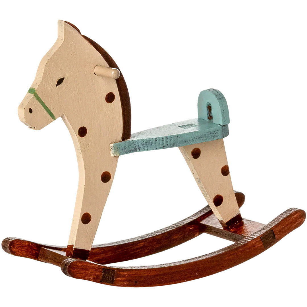 11-5001-01 maileg poppenhuis hobbelpaard - gestipt - 8,5 cm | 1