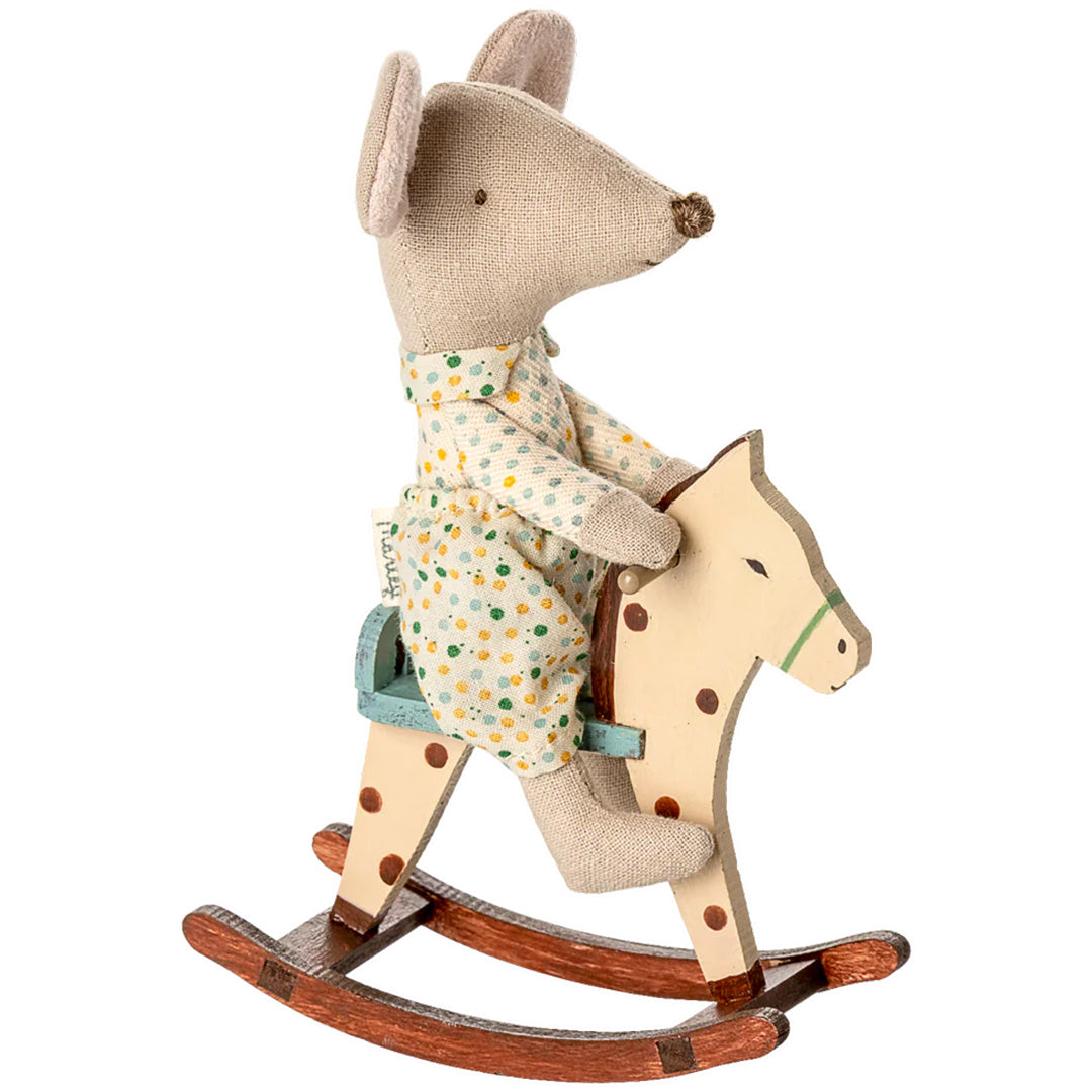 11-5001-01 maileg poppenhuis hobbelpaard - gestipt - 8,5 cm | 3