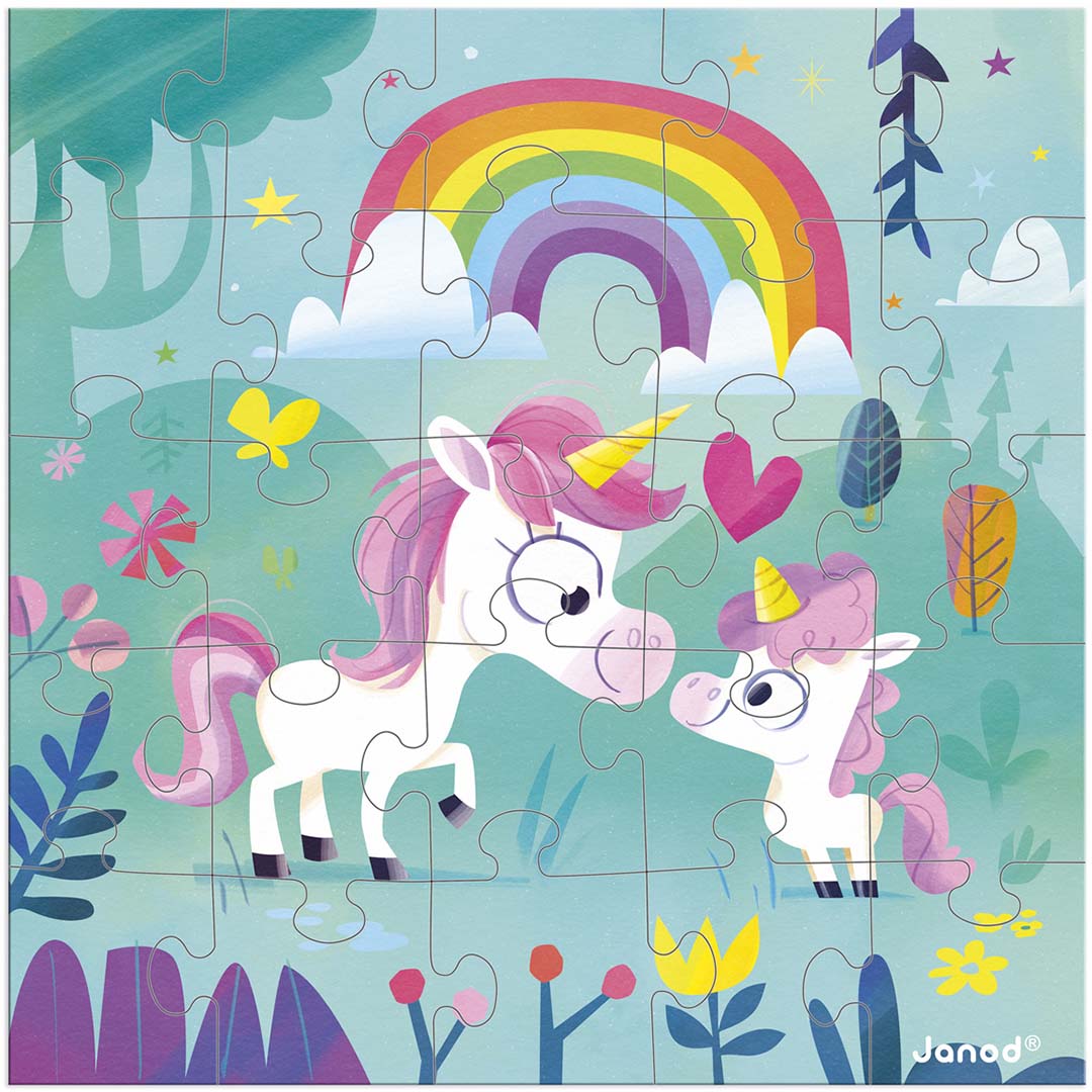 janod puzzelkaart - eenhoorn moeder en kind | 11.2423 | 1