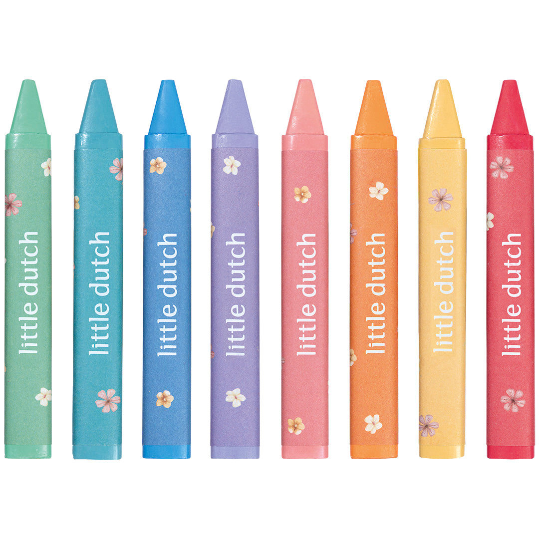 126701 | little dutch waskrijtjes rosa - meerkleurig - 8st | 2