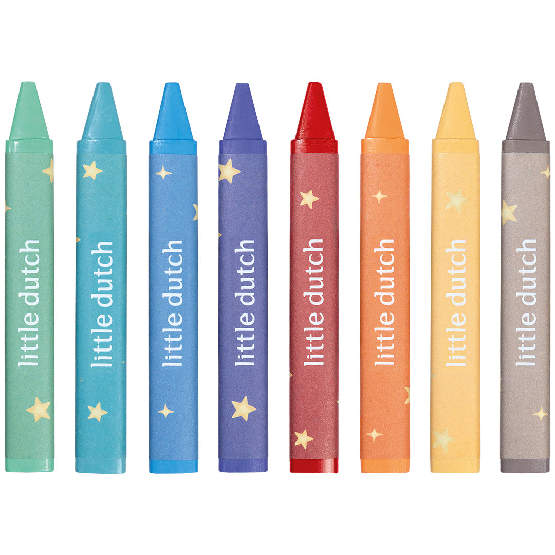 126718 | little dutch waskrijtjes jim - meerkleurig - 8st | 2