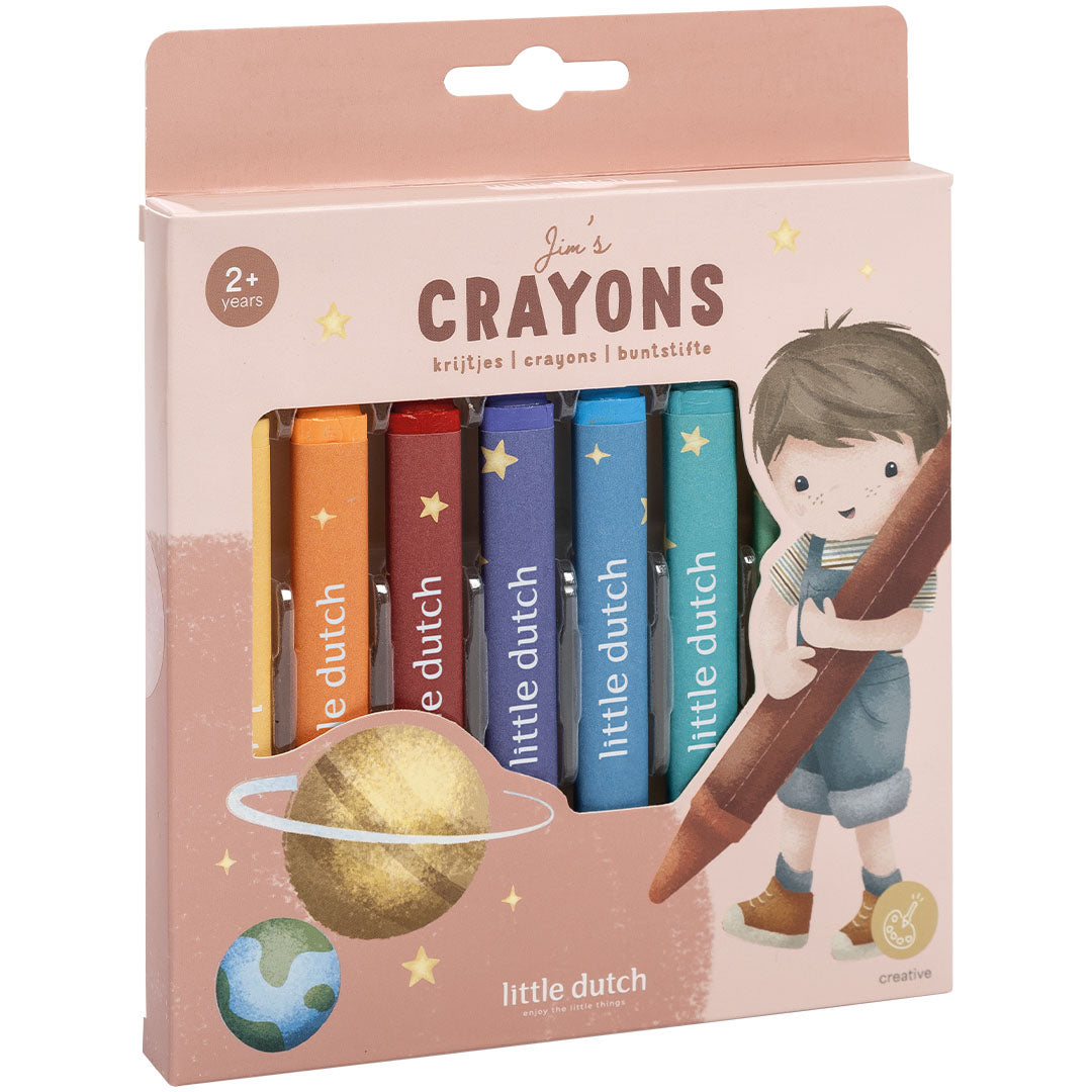 126718 | little dutch waskrijtjes jim - meerkleurig - 8st | 1