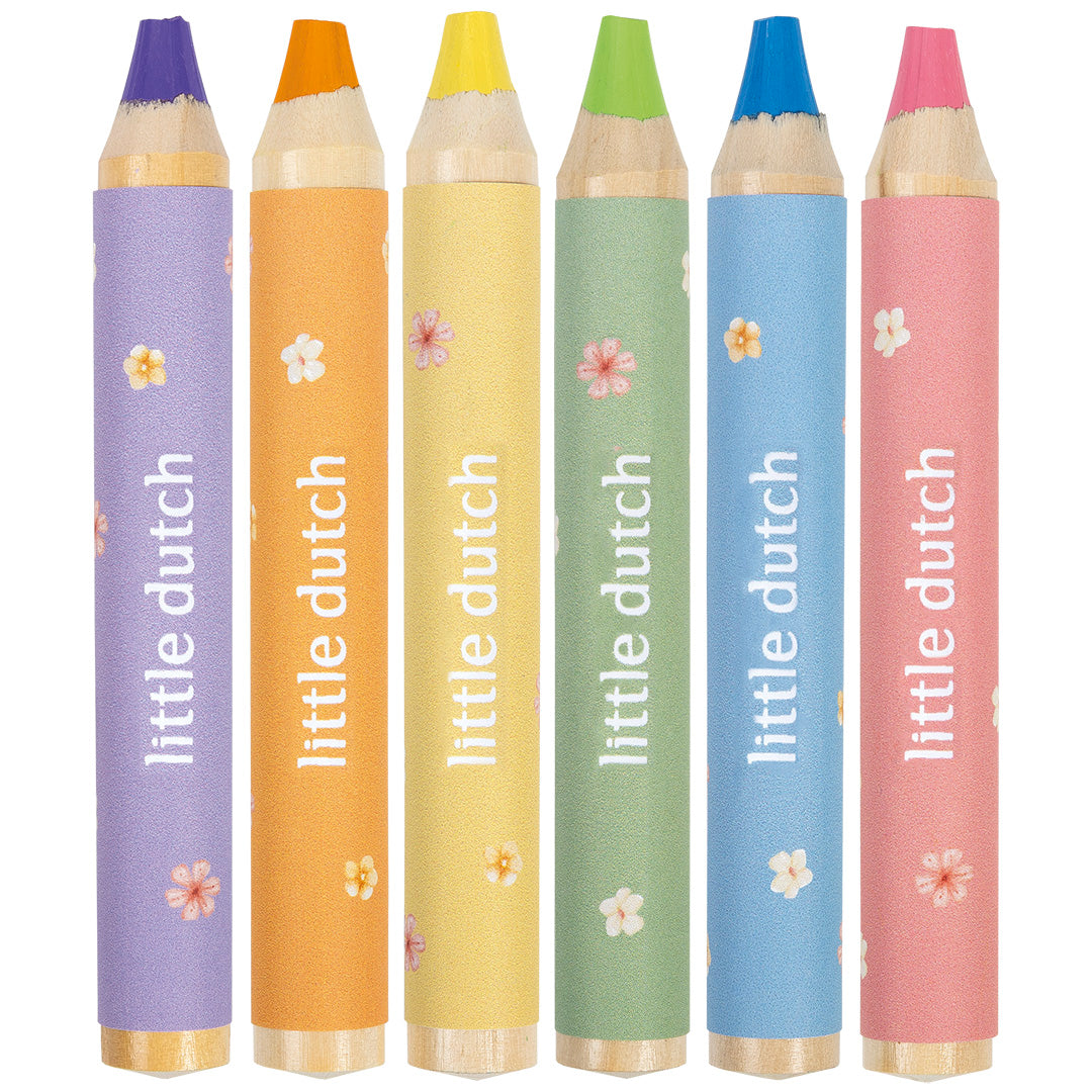 126725 | little dutch kleurpotloden rosa - meerkleurig - 6st | 2