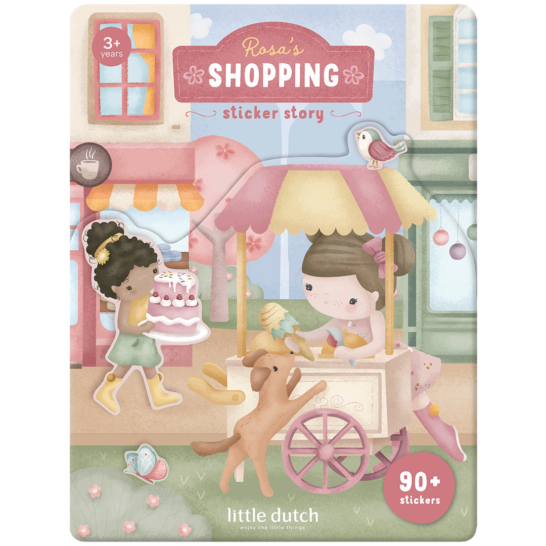 126763 | little dutch stickerboek rosa's shopping | 1