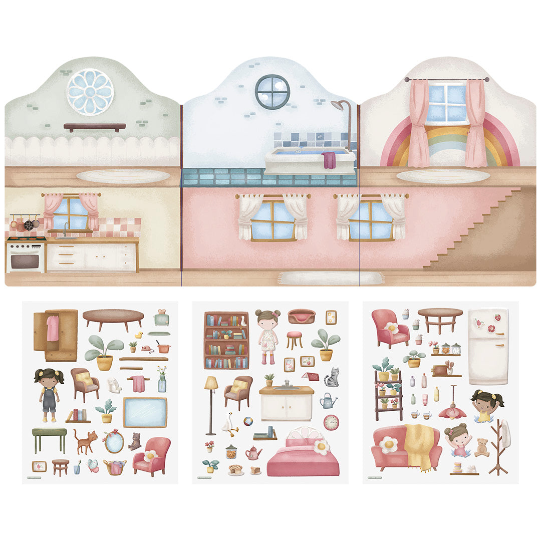 126787 | little dutch herbruikbare stickers rosa's house | 2