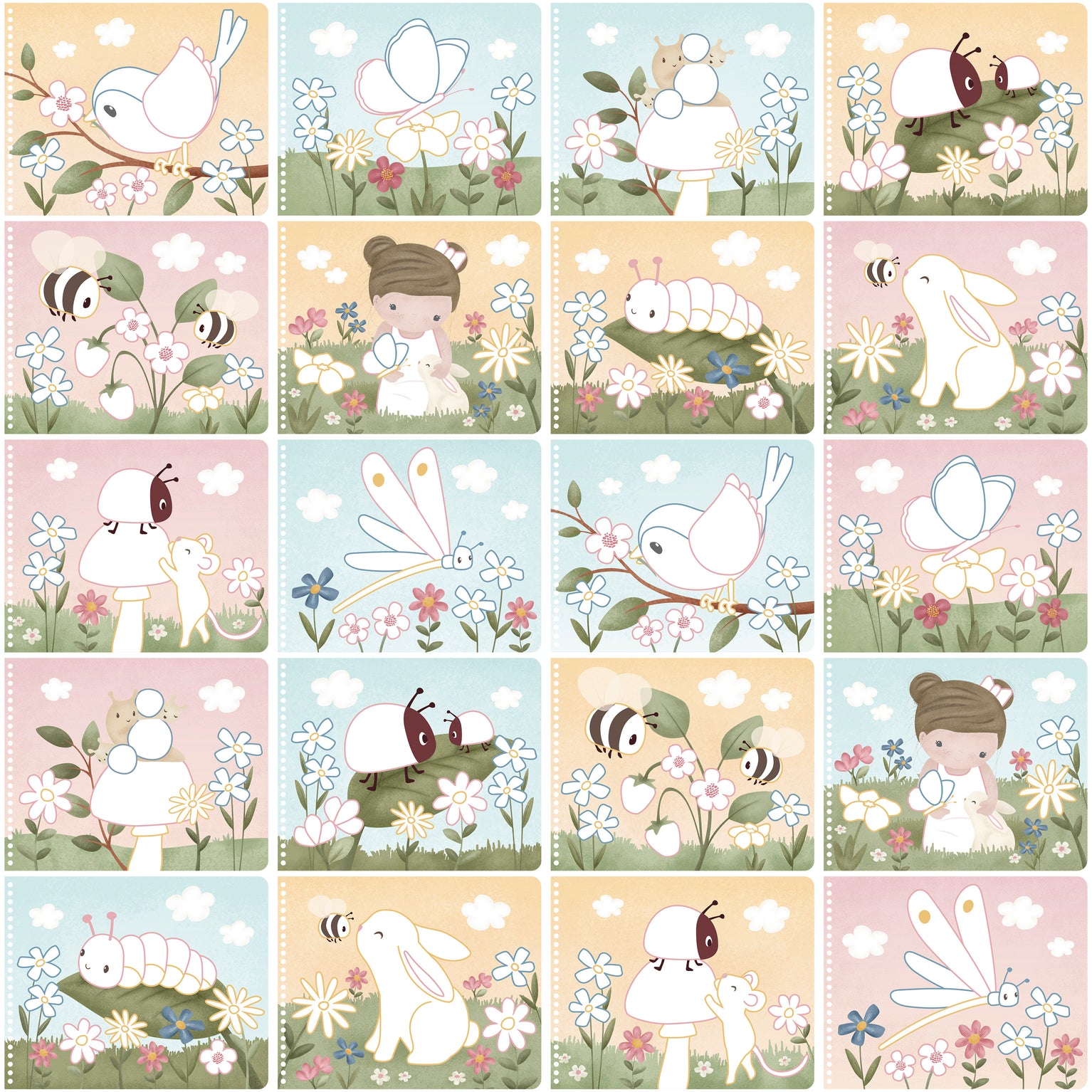 126848 | little dutch kleurboek met kleurpotloden rosa's garden | 2