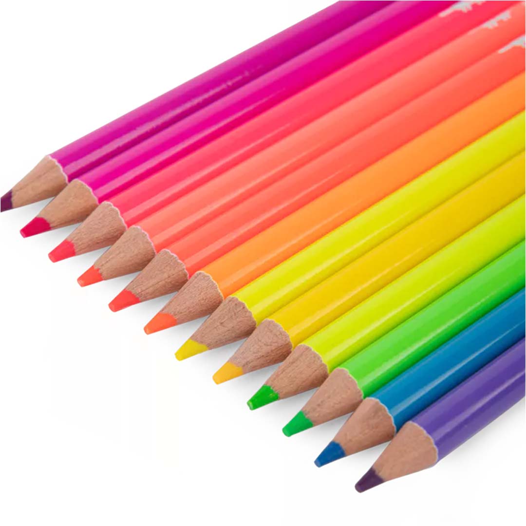 moulin roty kleurpotloden les schmouks - neon - 12st | 716608 | 2