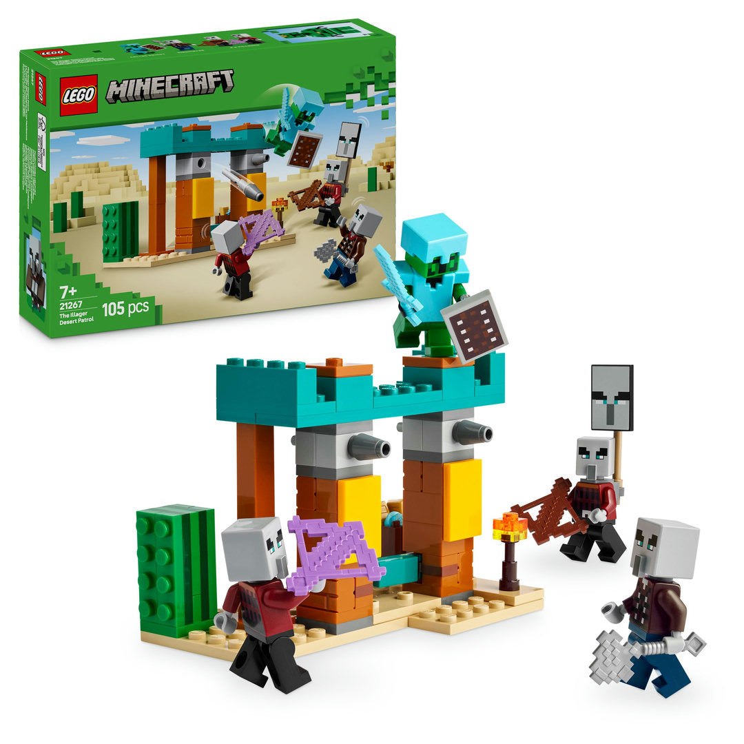 LEGO minecraft de illagers in de woestijn gamingset