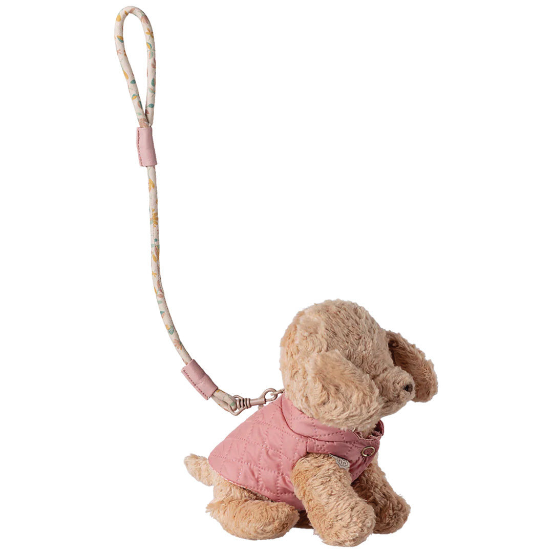 maileg poppenriem en tuigje - hond - roze | 16-6913-00 | 2