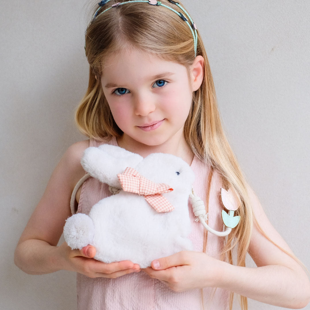 mimi & lula schoudertasje fluffy bunny - cream | 183002-32 | 3