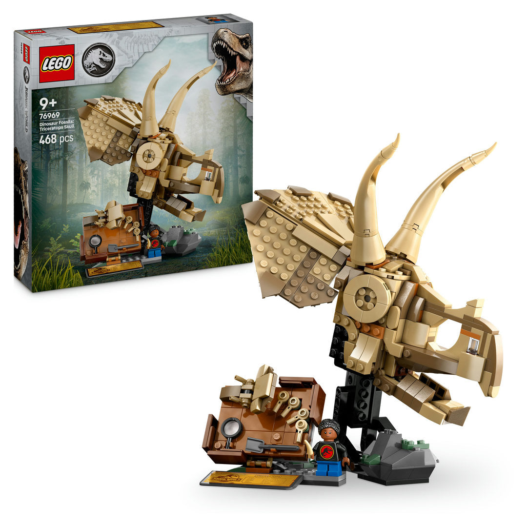 LEGO jurassic world dinosaurusfossielen triceratops schedel
