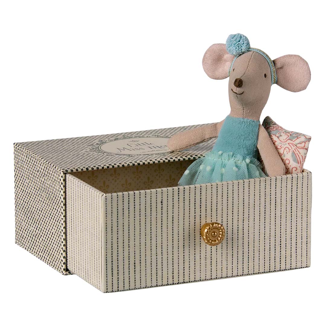 maileg knuffelmuis in dansoutfit en bed - kleine zus - 11 cm | 17-5104-00 | 3