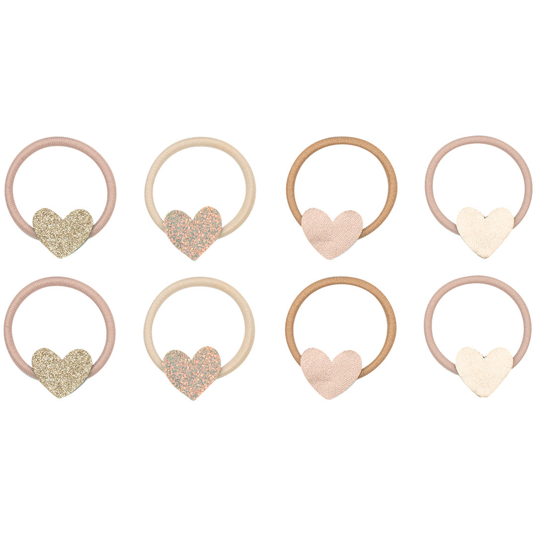 mimi & lula haarelastiekjes heart mini - shimmer - 8st | 172008-21 | 0