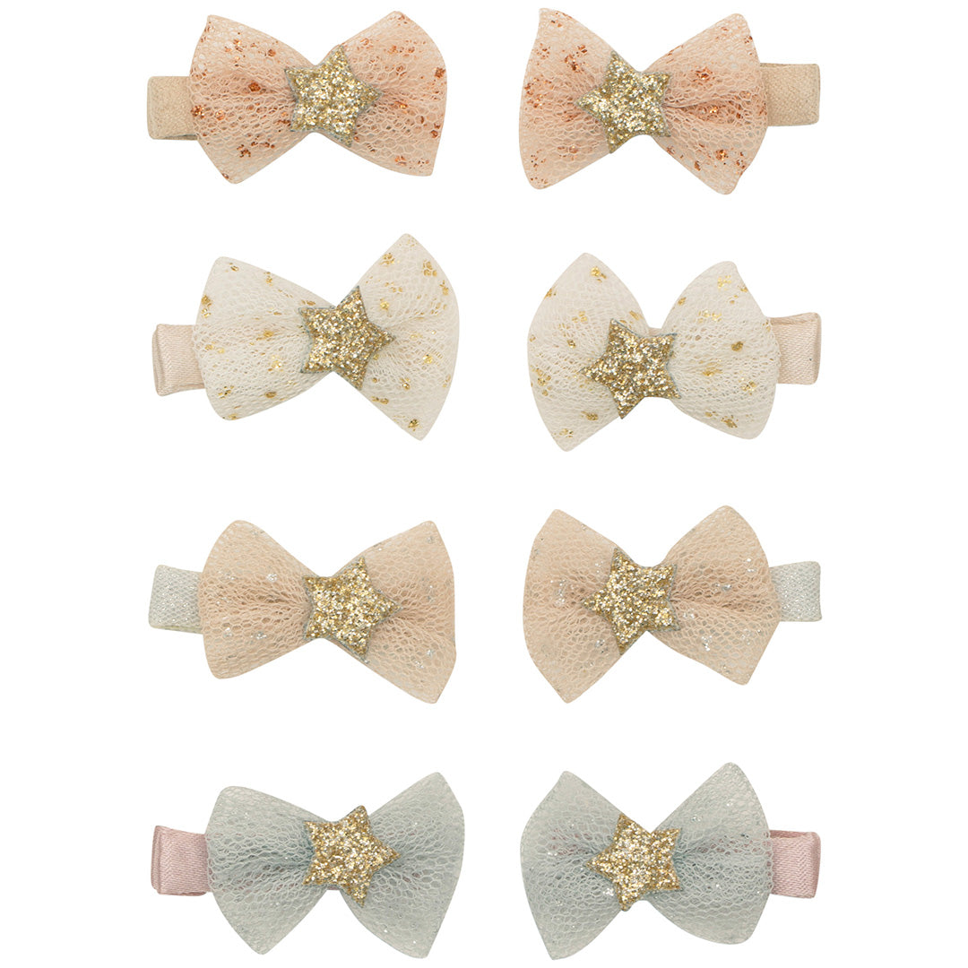mimi & lula haarclipjes tutu bow - pink multi - 8st | 172011-27 | 0