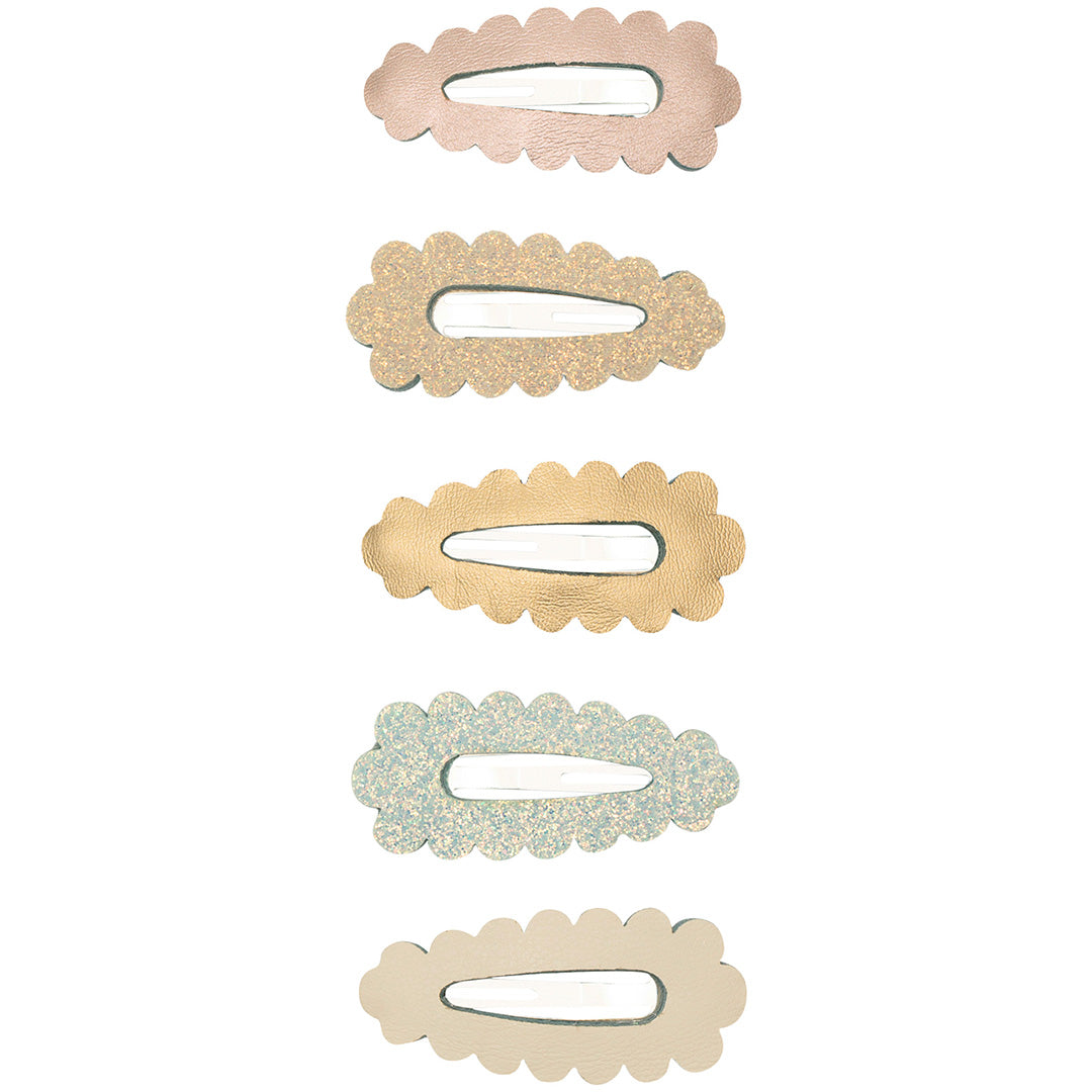 mimi & lula haarspeldjes mini scalloped - metallic multi - 5st | 172016-26 | 0