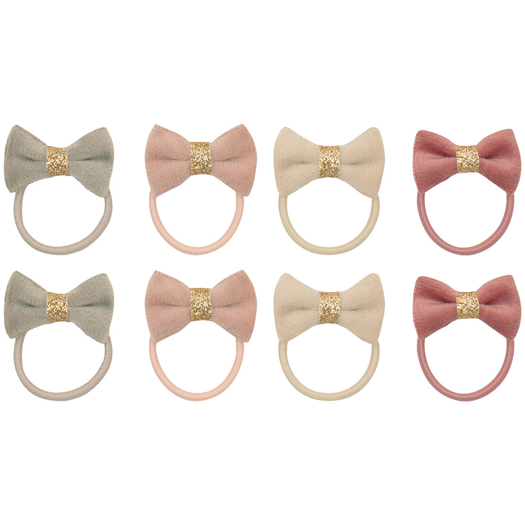 mimi & lula haarelastiekjes tinkerbell velvet bow mini - pink multi - 8st | 172019-27 | 0