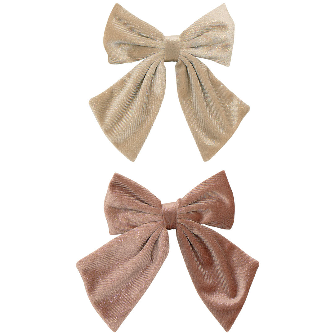 mimi & lula haarclipjes agnes oversized bow - pink multi - 2st | 172022-27 | 0