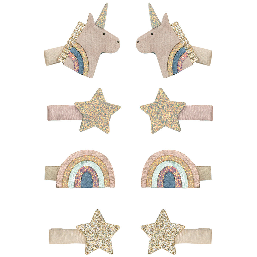 mimi & lula haarclipjes celeste unicorn - pink multi - 8st | 172033-27 | 0