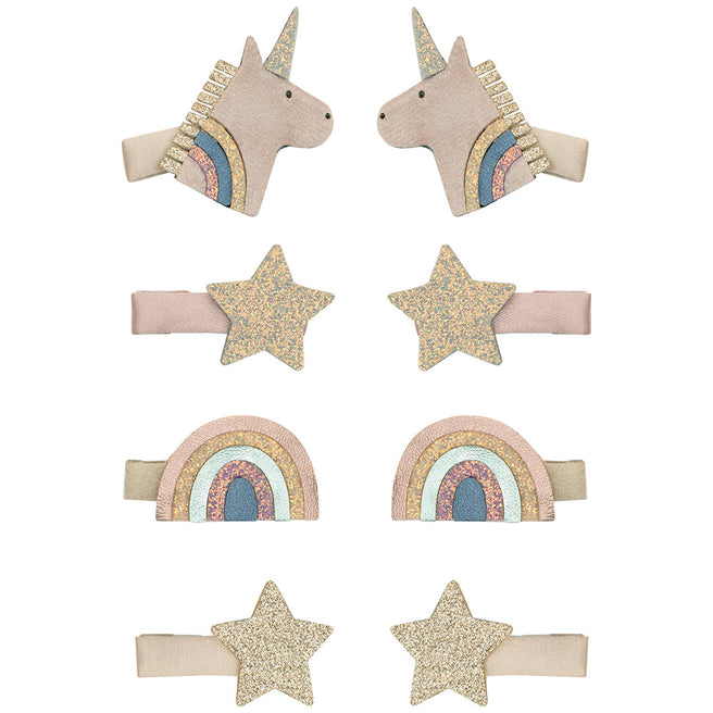 mimi & lula haarclipjes celeste unicorn - pink multi - 8st | 172033-27 | 0