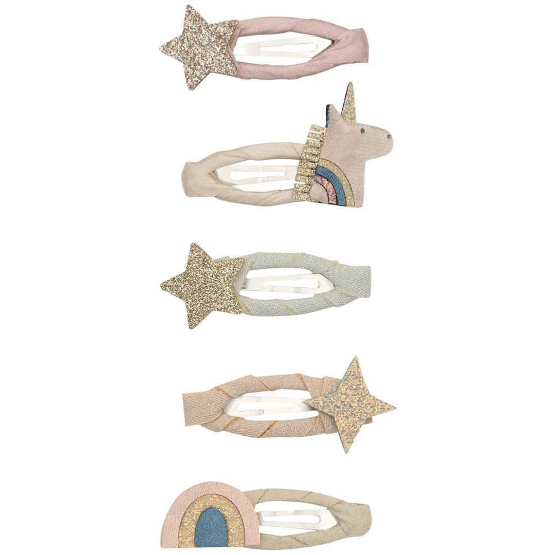 mimi & lula haarspeldjes celeste unicorn - pink multi - 5st | 172034-27 | 0