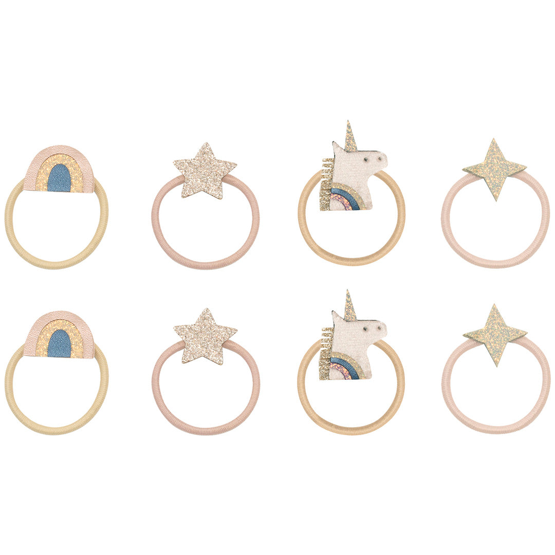 mimi & lula haarelastiekjes celeste unicorn mini - pink multi - 8st | 172035-27 | 0