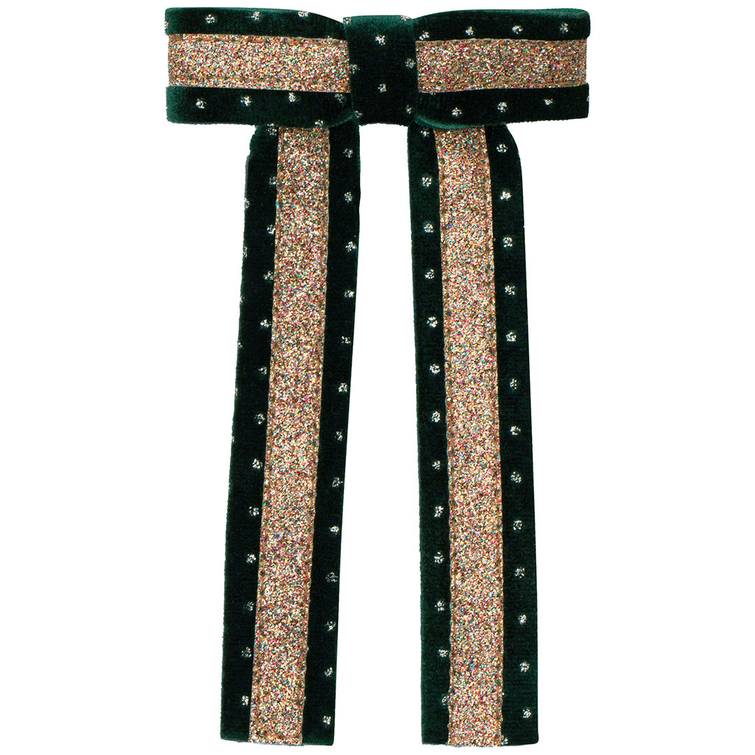 mimi & lula haarclip strik circus glitter - green | 172045-17 | 0