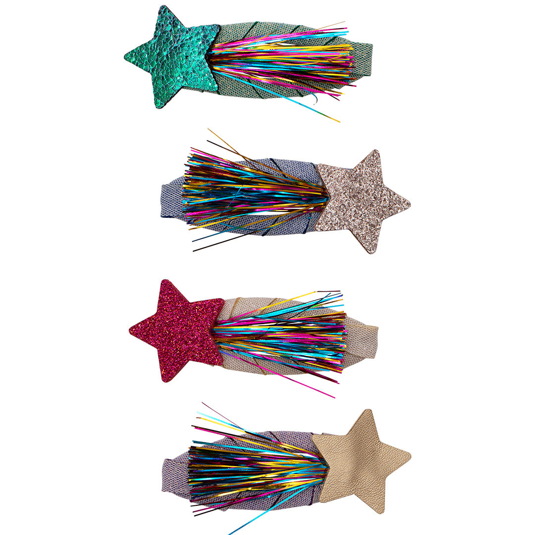 mimi & lula haarspeldjes tinsel star - bright multi - 4st | 172054-38 | 0