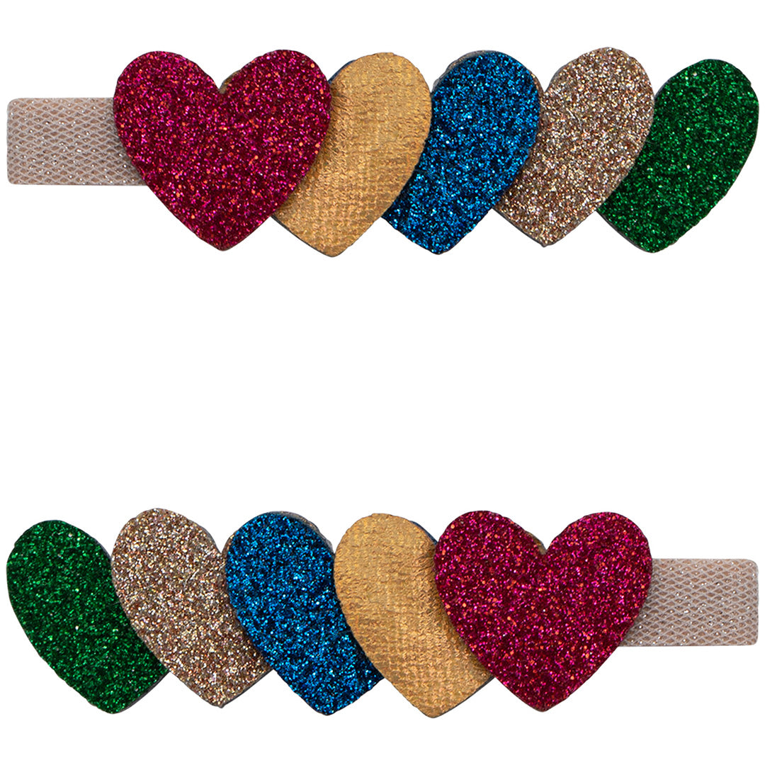 mimi & lula haarclipjes jazzy layered heart - bright multi - 2st | 172063-38 | 0