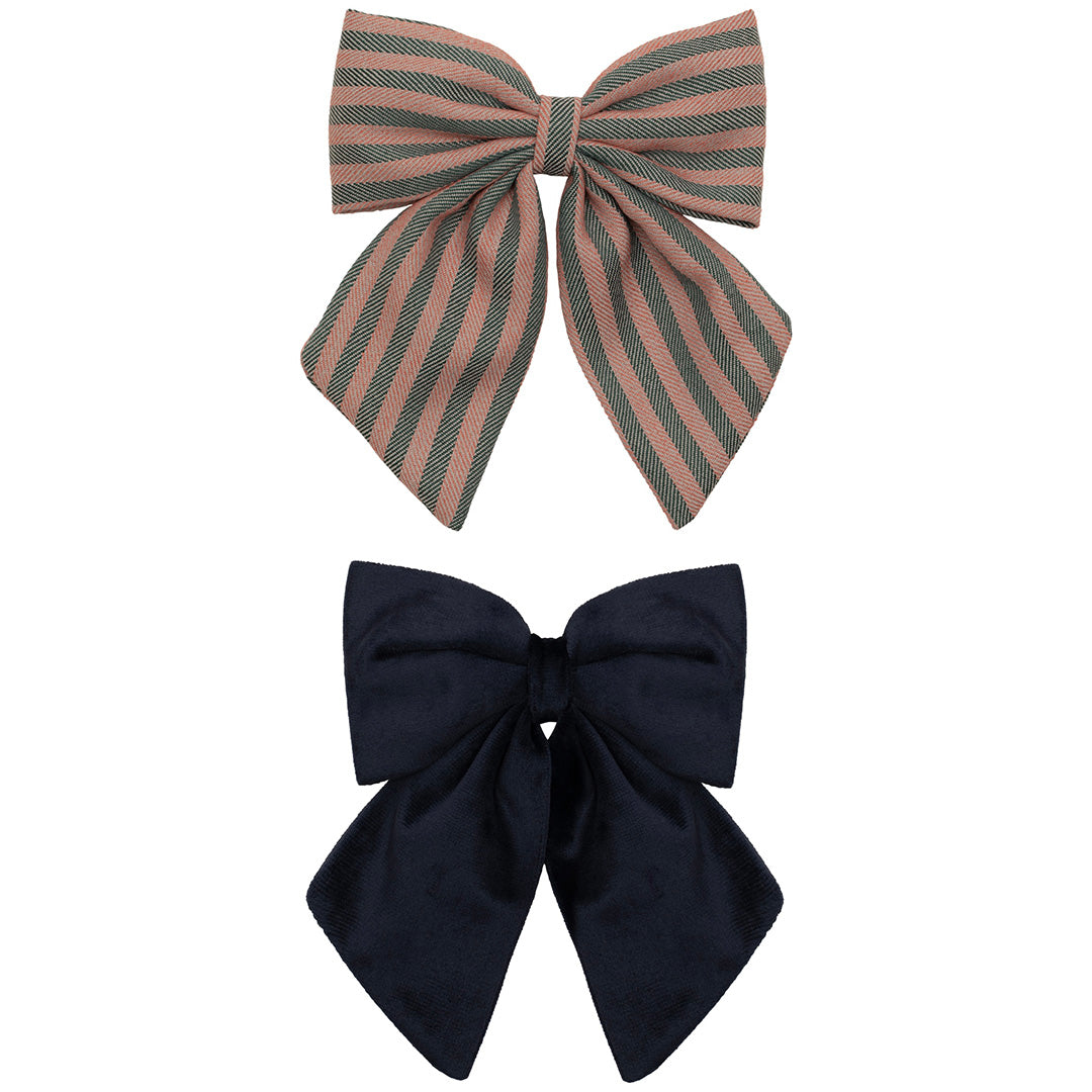 mimi & lula haarclipjes agnes bow stripe - multi - 2st | 172076-23 | 0
