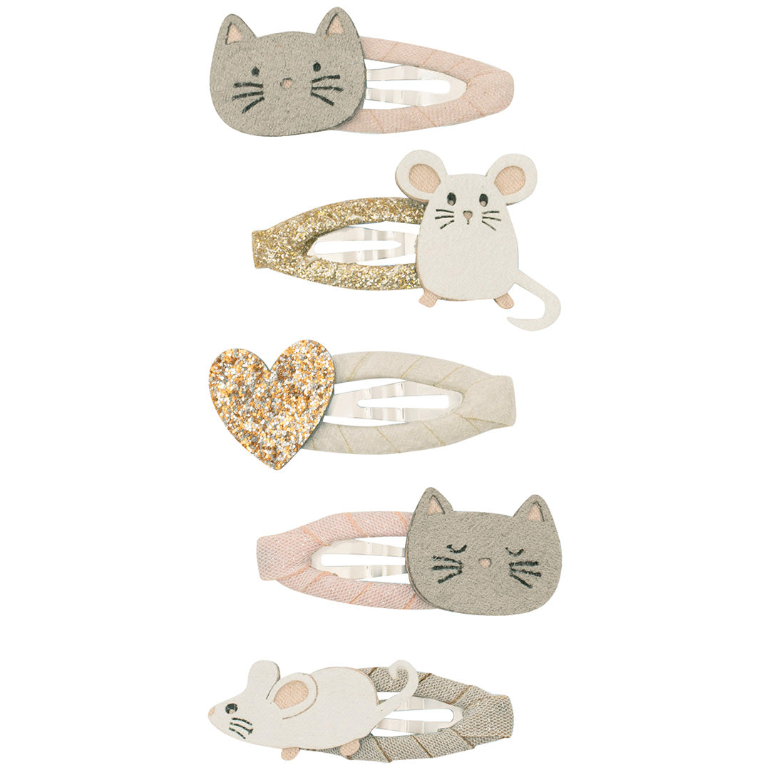 mimi & lula haarspeldjes cat and mouse - pink multi - 5st | 172089-27 | 0