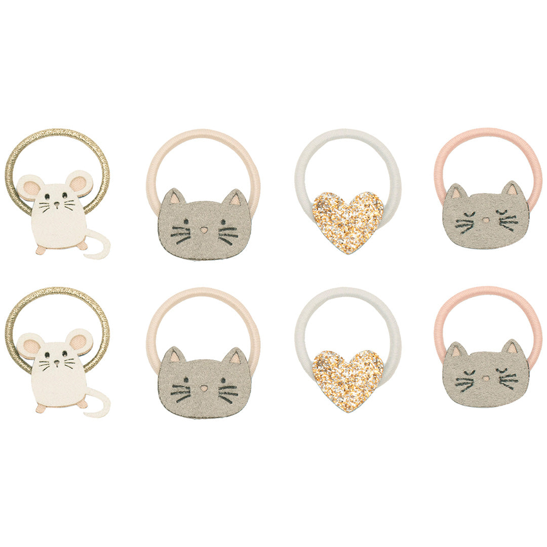 mimi & lula haarelastiekjes cat and mouse mini - pink multi - 8st | 172090-27 | 0
