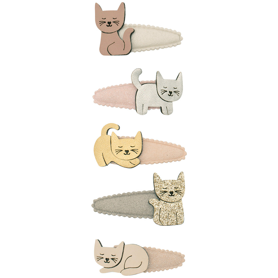 mimi & lula haarspeldjes kitty cat - pink multi - 5st | 172092-27 | 0