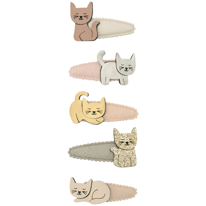 mimi & lula haarspeldjes kitty cat - pink multi - 5st | 172092-27 | 0