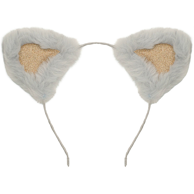 mimi & lula diadeem kattenoren met vacht - grey | 172096-07 | 0