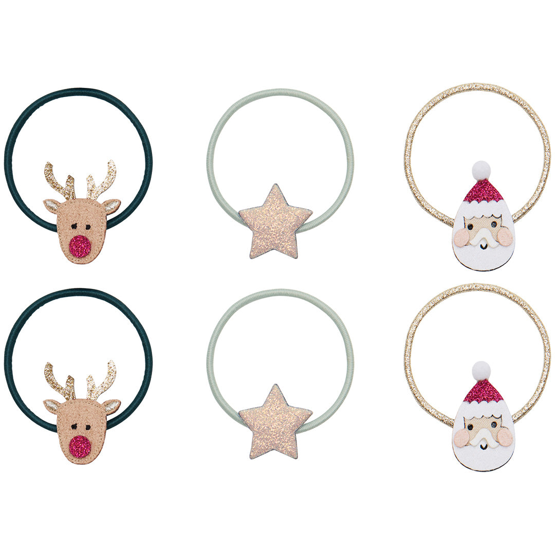 172117 | mimi & lula haarelastiekjes santa & rudolph - multi - 6st