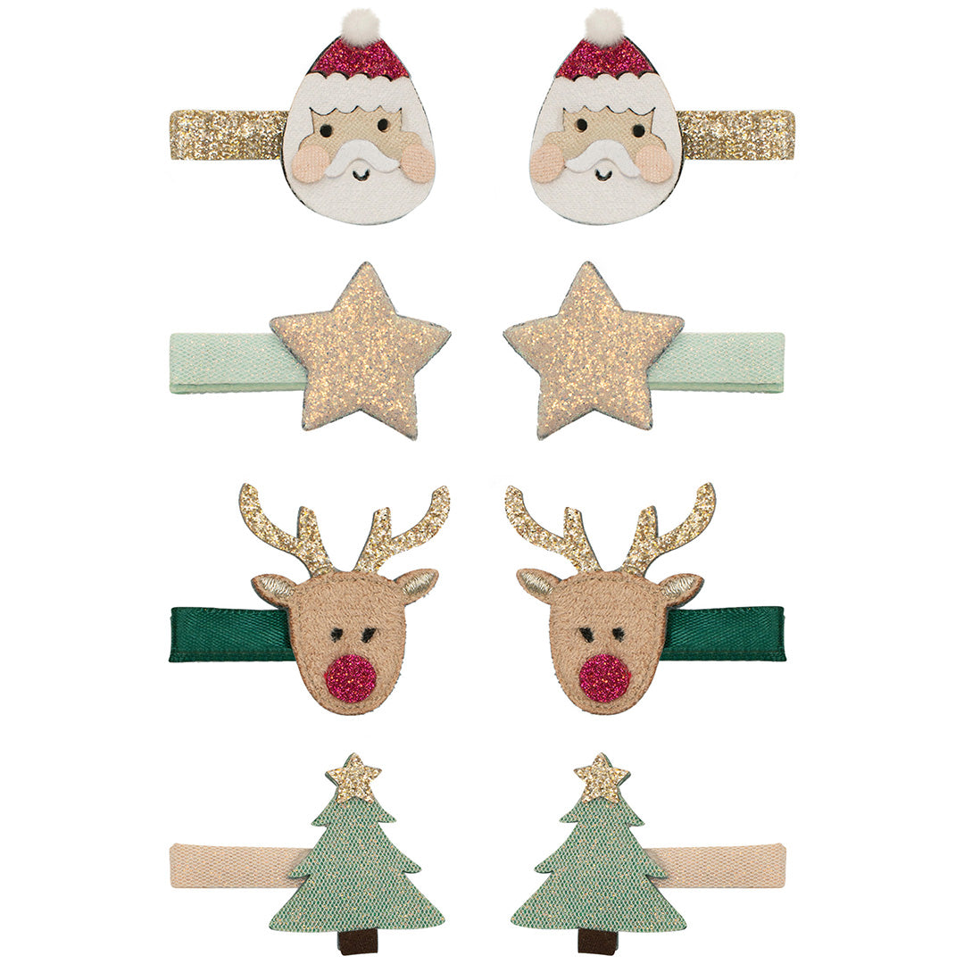172118 | mimi & lula haarclipjes santa & rudolph -  multi - 8st