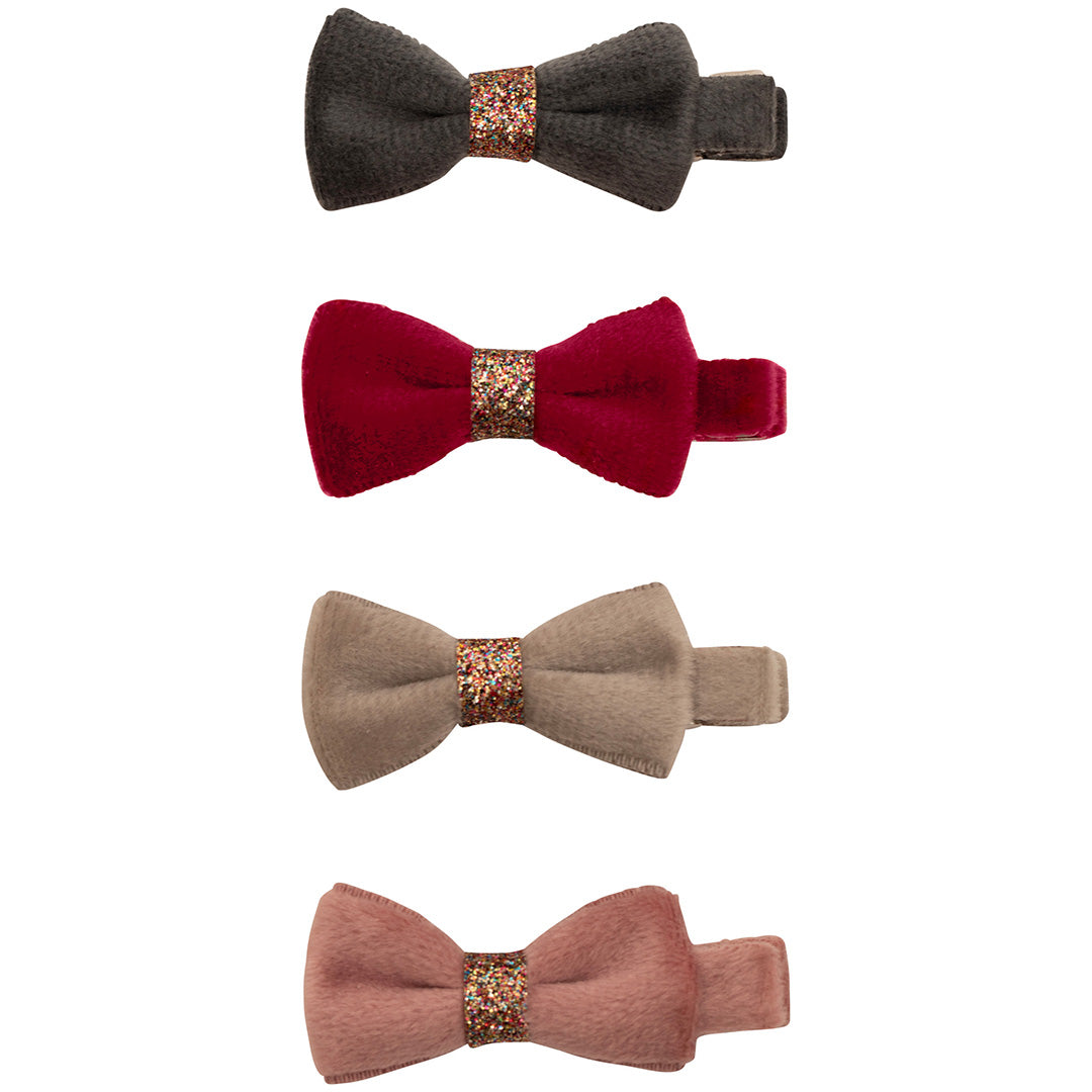 172128 | mimi & lula haarclipjes christmas velvet bow - multi - 4st