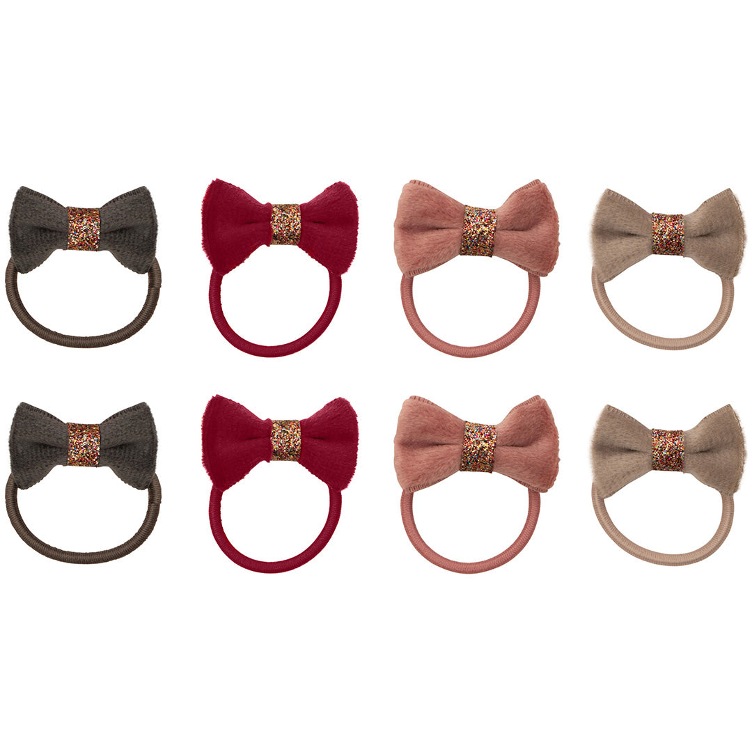 172129 | mimi & lula haarelastiekjes christmas velvet bow - multi - 8st