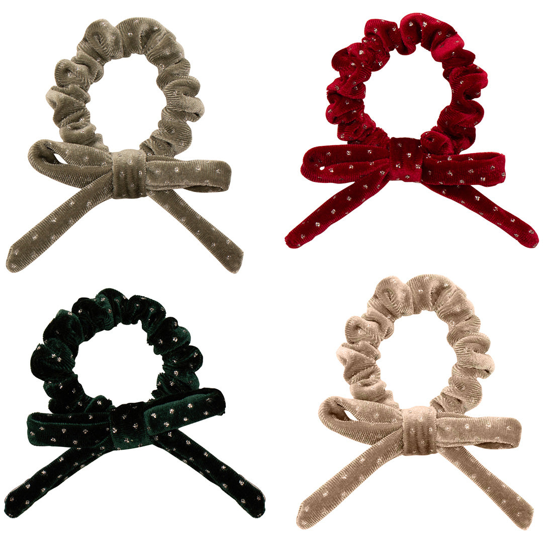 172131 | mimi & lula haarelastiekjes christmas velvet bow - multi - 4st
