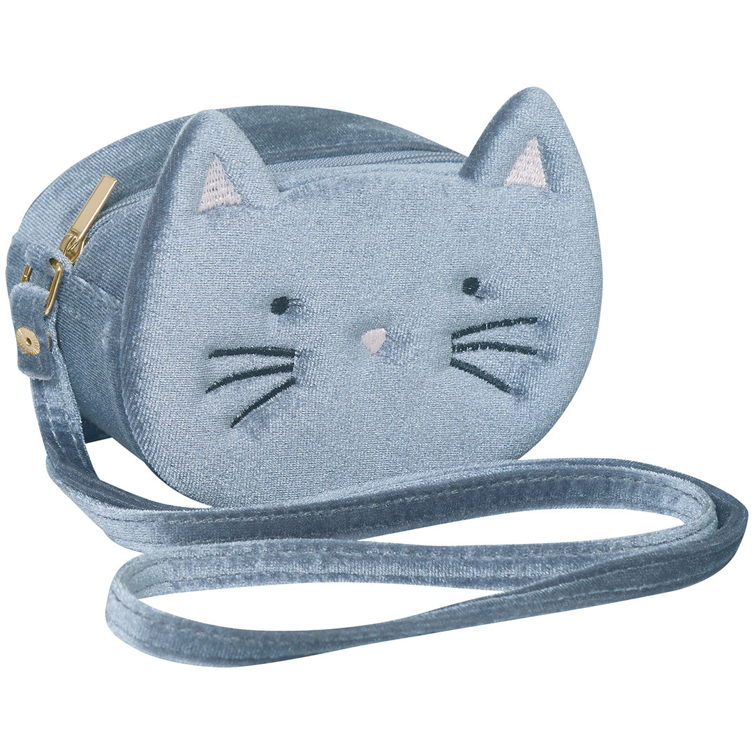 mimi & lula schoudertasje kitty cat - grey | 173013-07 | 0