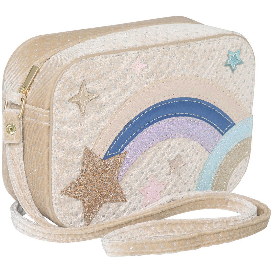 mimi & lula schoudertasje celestial star velvet - pink multi | 173015-27 | 0